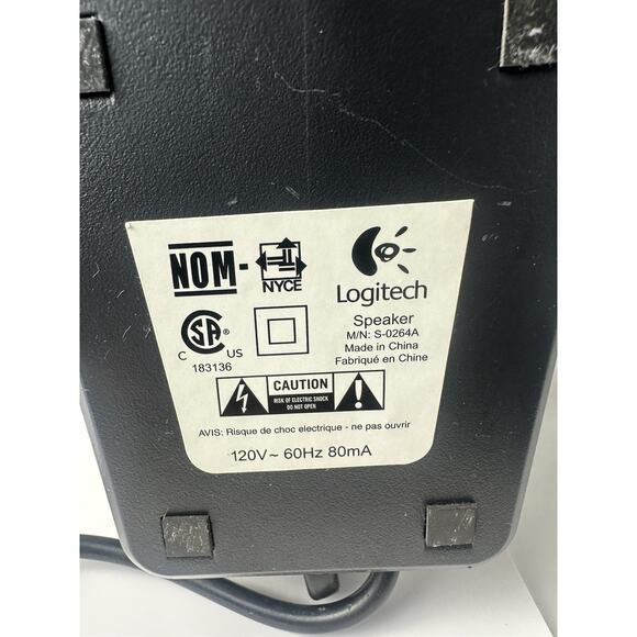 Logitech S-0264A 2.0 Channel Desktop Wired Pair Computer Speakers in Black - Picture 6 of 6